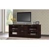 Baxton Studio Adelino 63 Inches Wood TV Cabinet with 4 Glass Doors and 2 Drawers 118-6505